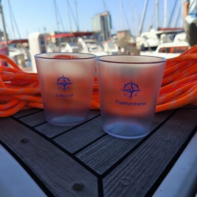 bicchieri infrangibili trasparente satinato riutilizzabili per barche